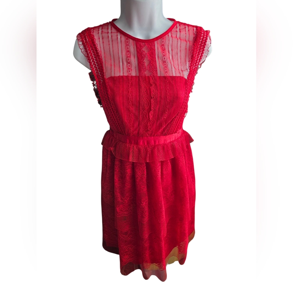 Three Floor Red Tiered Fearless Dress - Size 2/XXS